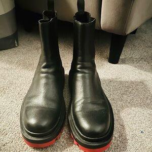 Zara Black Boots with Vibrant Red Soles